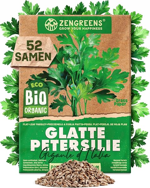 ZenGreens® - Bio Petersilie Samen - Petersiliesamen - Kräutersamen für den einfachen Anbau im Garten, Balkon oder Küche - Kräuter Saatgut ideal für Anfänger - Peterling - 1