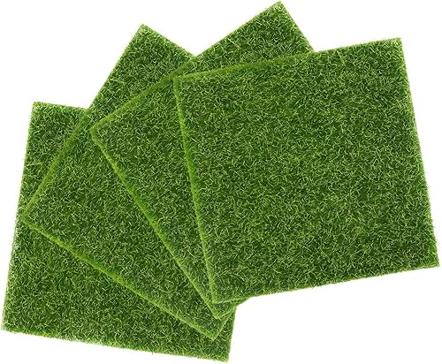 AUEAR, Paquete de 4 plantas verdes artificiales de simulación de musgo artificial para decoración de paisajes, flores, manualidades