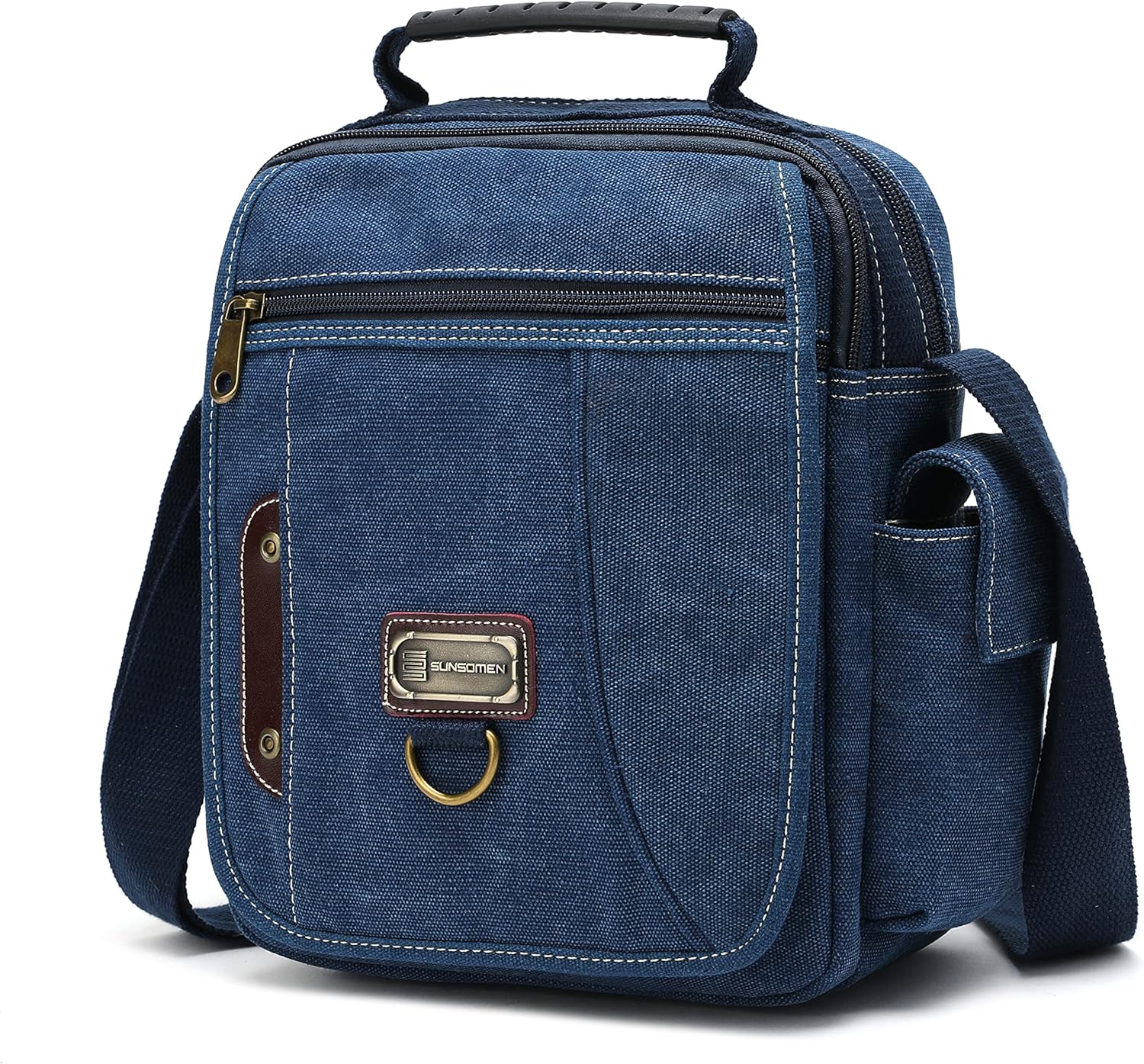 Men's Canvas Crossbody Messenger Bag - Small, Shoulder, Travel, Work Bag
