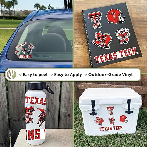 Miniatura 2 de Desert Cactus Texas Tech Sticker - Calcomanía de vinilo de Texas Tech Red Raiders, para laptop, botella de agua para automóvil, hoja de recortes