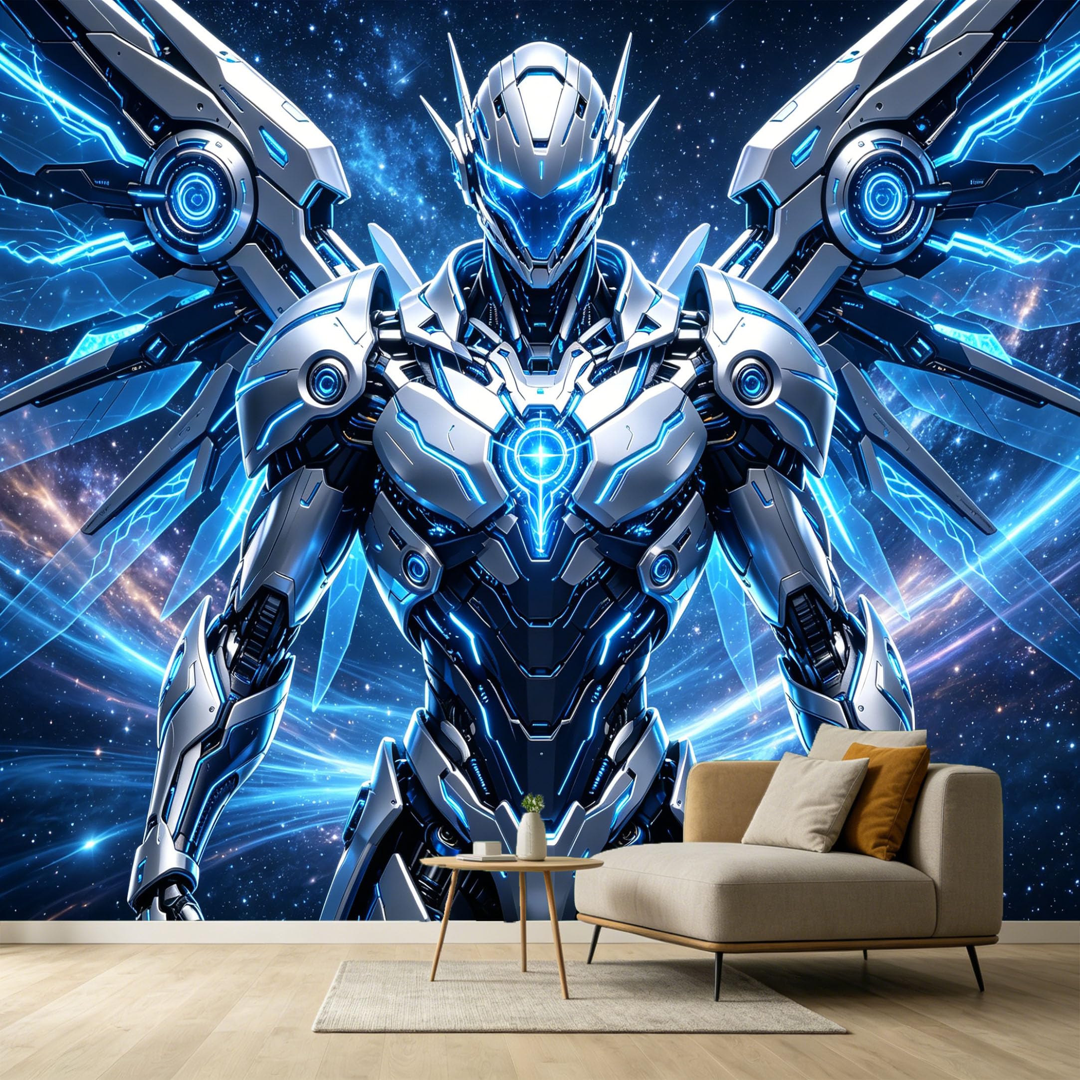 Custom Size Wall Murals Futuristic Robot Starship Galaxy 3D Modern SelfAdhesive Wall Fabric Removable Large Wallpaper for Photo Living Room