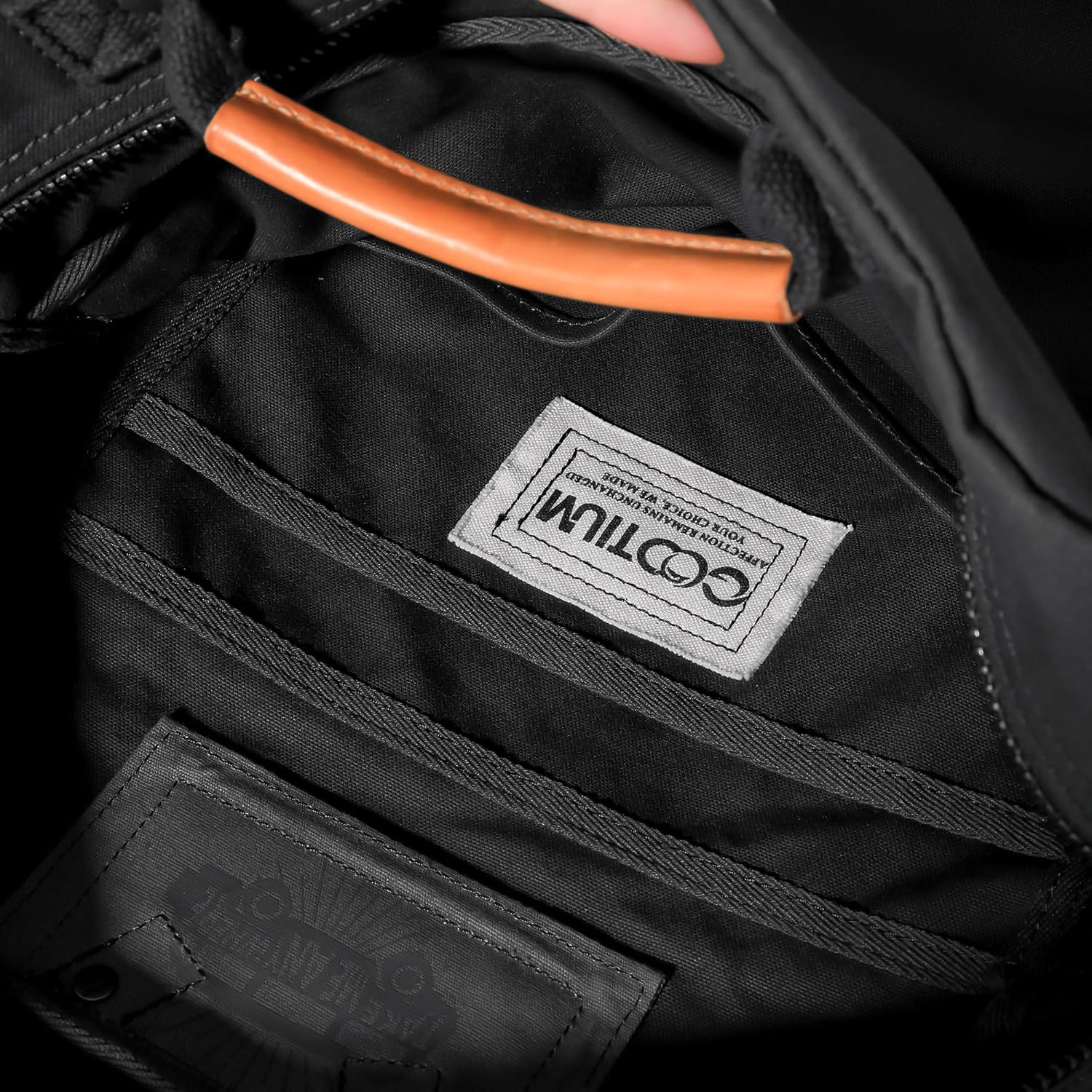 GOOTIUM Canvas Backpack for Women Vintage Style Zipper Bag Men's Casual Daypack Cloth Outdoor Travel Rucksack, Black - Image 4