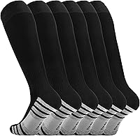 SeaZaela Youth Soccer Socks - Cushioned Compression Knee High for Boys Girls Football Baseball Softball