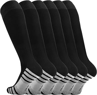 Sea Zaela 3 Pairs Baseball Sock Men Soccer Socks Youth Athletic Team Sport Knee High Cushion Softball Football Sock