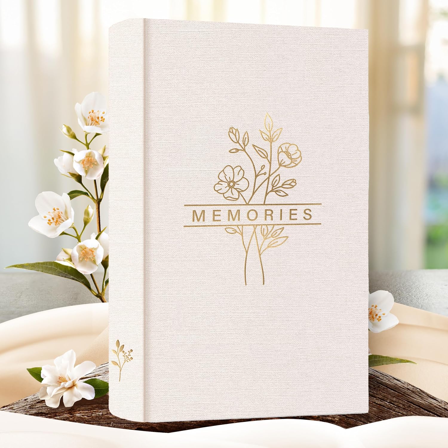 Holoary Photo Album 4x6 300 Photos with Writing Area, 300 Pockets Picture Album, Linen Fabric Cover Big Picture Book for Photos, 4x6 Photo Albums for Memories Family Weddings Travel(Beige) thumbnail