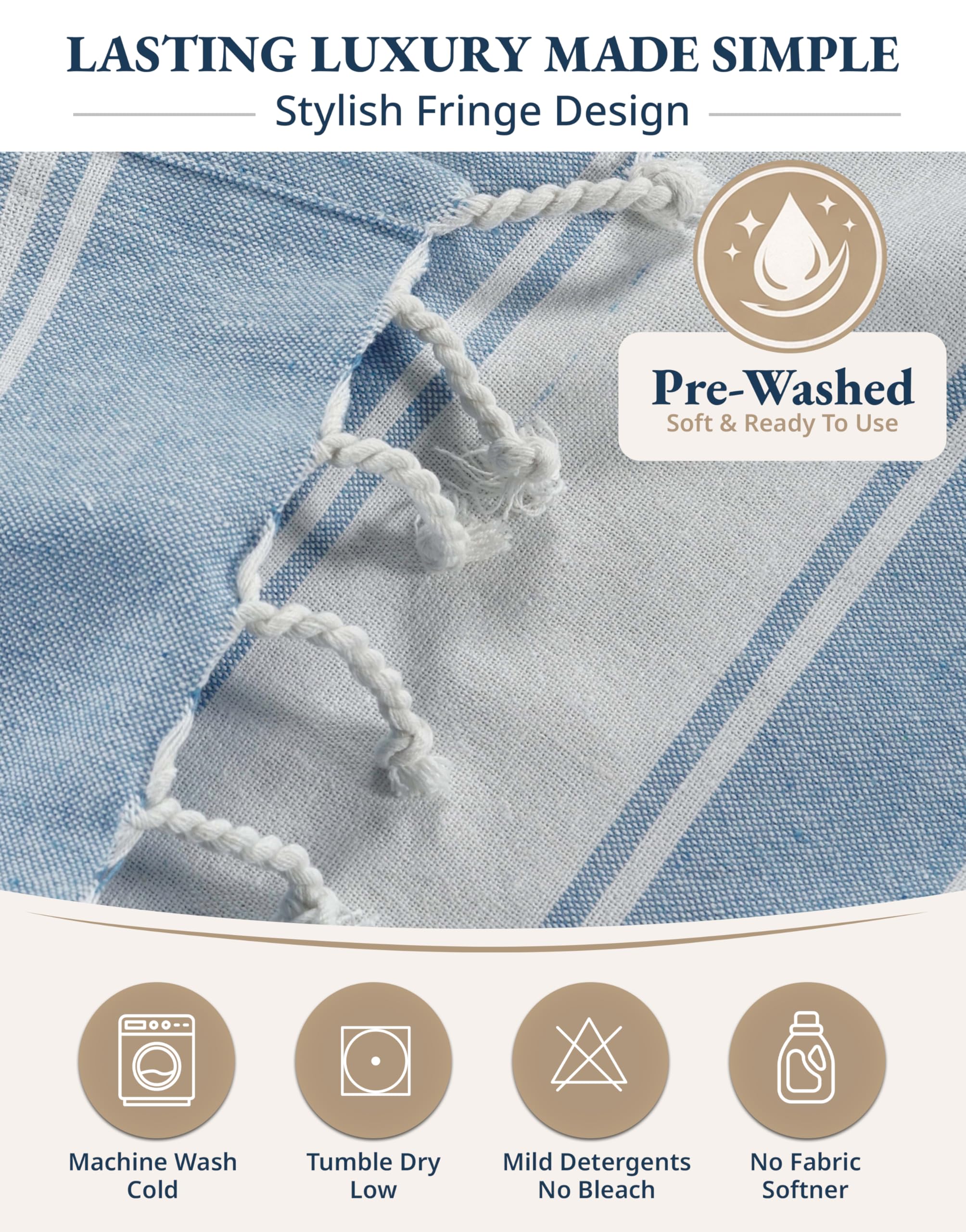 LANE LINEN Paquete de 6 toallas de playa a granel, toallas de playa de gran tamaño, toallas de piscina para adultos, prelavadas, toalla de playa sin arena, toalla de playa de secado rápido, 39 x 71