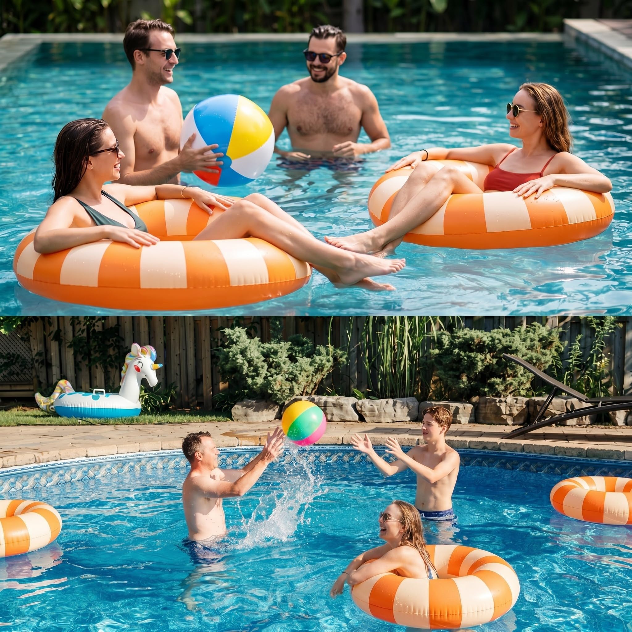 Junkin Flotadores inflables para alberca de 33.64 Pulgadas, Anillo de natación para Adultos, Piscina, Playa, Verano, al Aire Libre, Despedida de Soltera