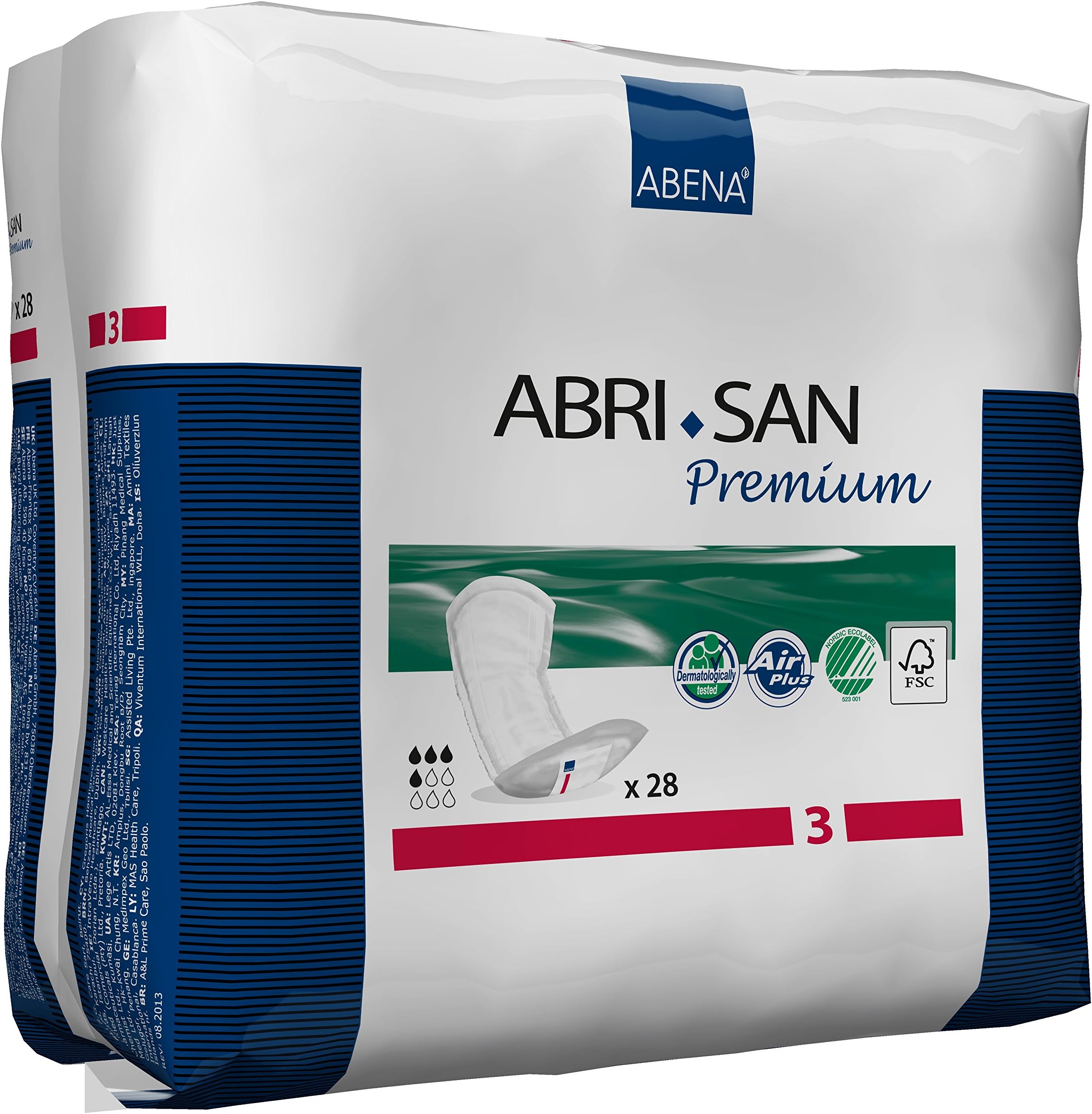 Abri-San Premium Incontinence Pads, Size 3 - Mini, 28 Count