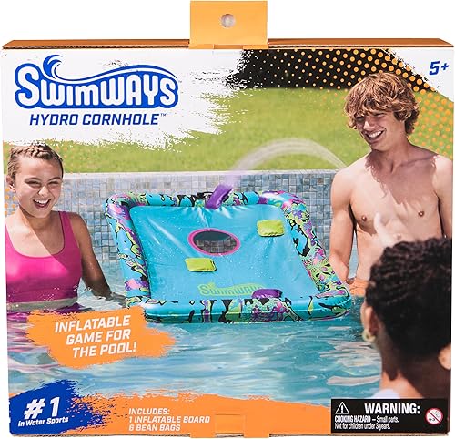 Miniatura 7 de SwimWays Hydro Cornhole, juguetes de piscina para niños y adultos, juego de lanzamiento de Cornhole para playa, lago y piscina, juguetes al aire