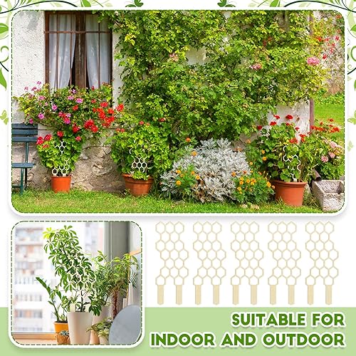 Miniatura 7 de Nuenen Paquete de 5 enrejados de plantas de interior para plantas trepadoras de 11.8 pulgadas, pequeño enrejado de madera de jardín para plantas en
