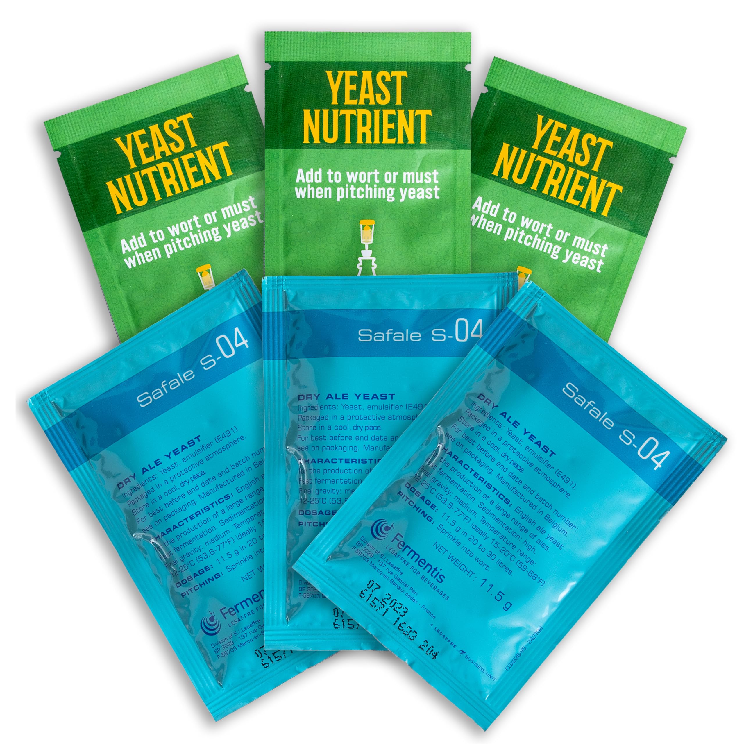 Craft A Brew - Safale S-04 Dry Yeast - Fermentis - English Ale Dry Yeast - For English and American Ales and Hard Apple Ciders - Ingredients for Home Brewing - Beer Making Supplies - [3 Pack]