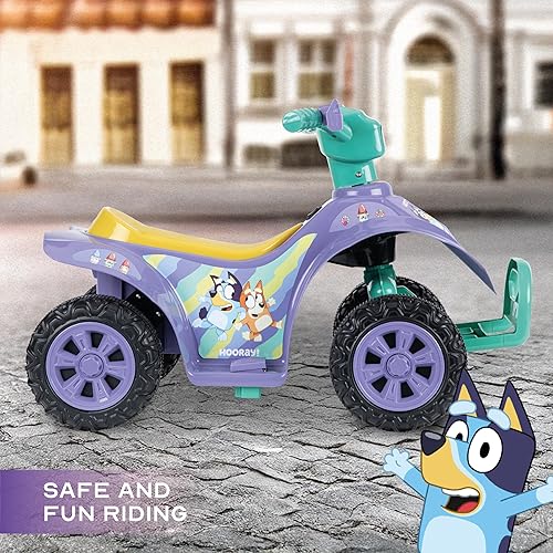 Miniatura 4 de Bluey ATV Quad de 6 V para niños, juguete potente y seguro con batería recargable, conducción hacia adelante y hacia atrás, capacidad máxima de peso