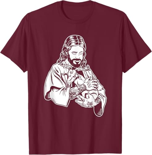 Miniatura 10 de Blackcraft Jesus Loves Satan Baphomet - Camiseta atea Negro S