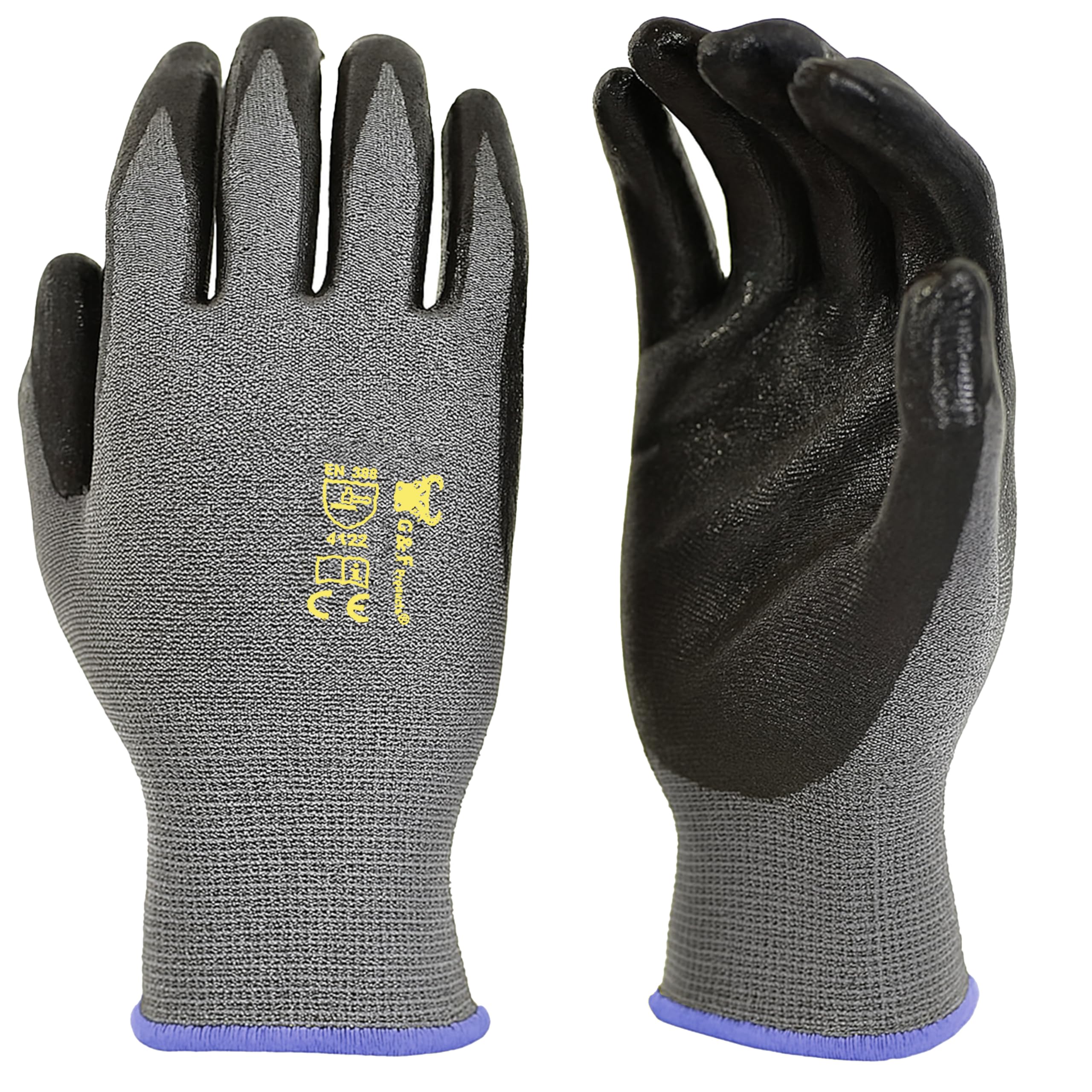 G & F Products 6 PAIRS Men's And Women's Working Gloves with Micro Foam Coating - Garden Gloves Texture Grip - men’s Work Glove For general purpose, construction, yard work, Large