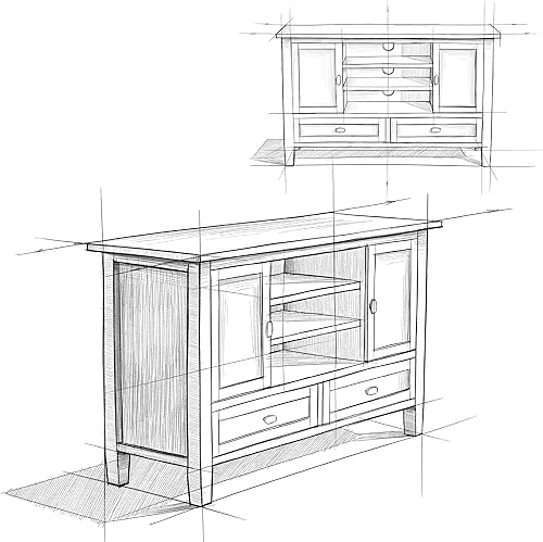 Miniatura 14 de SIMPLIHOME Warm Shaker - Soporte de TV de transición de madera maciza de 47 pulgadas de ancho, color gris envejecido para televisores de hasta 50