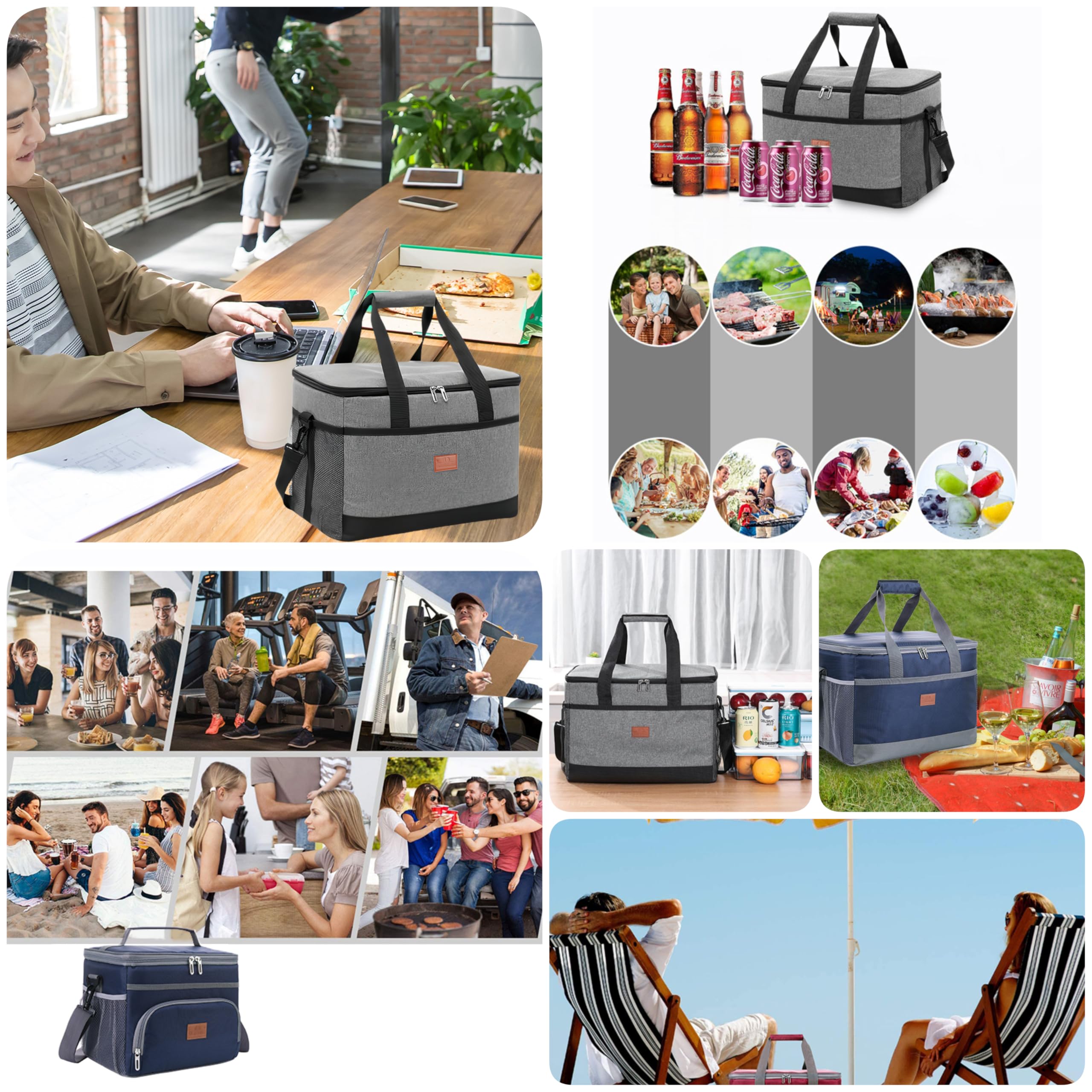 Bolsa de almuerzo, bolsa isotérmica, bolsa de picnic, bolsa de almuerzo, bolsa de almuerzo, bolsa para botellas de vino y cerveza, bolsa de almuerzo aislada, bolsa grande nevera a prueba de