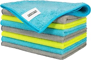 FIXSMITH Microfiber Cleaning Cloths 8 Pack 12x16 Inch Lint-Free Streak-Free Highly Absorbent Rags for Kitchen Car Home