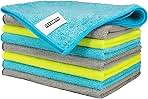 FIXSMITH Microfiber Cleaning Cloth - Pack of 8, Size: 12 x 16 in, Multi-Functional Cleaning Towels, Highly Absorbent Cleaning Rags, Lint-Free, Streak-Free Cleaning Cloths for Car Kitchen Home