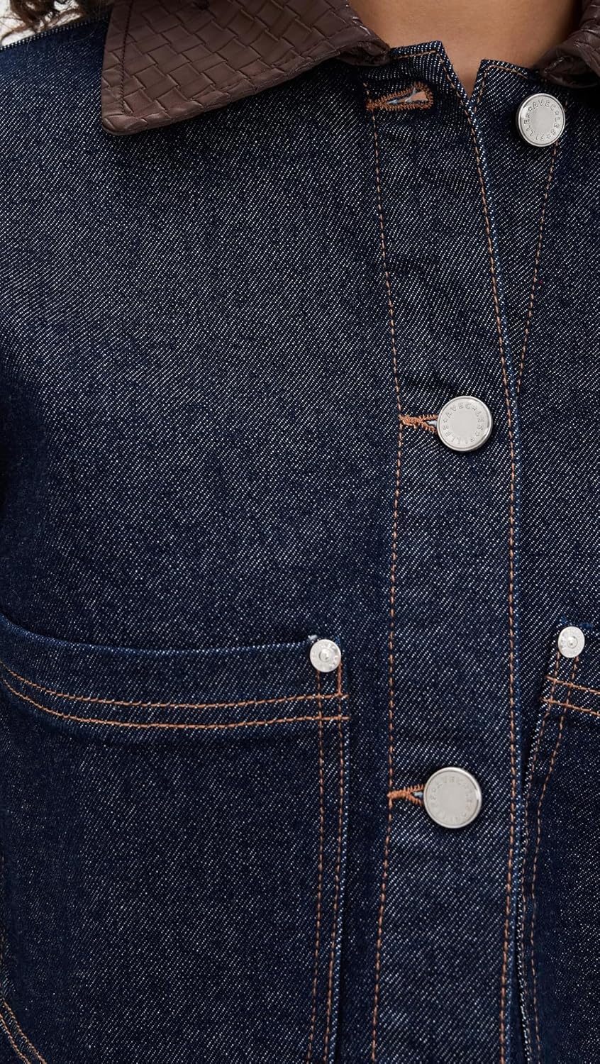 Avec Les Filles Women's Combo Collar Crop Trucker Jacket - Image 6