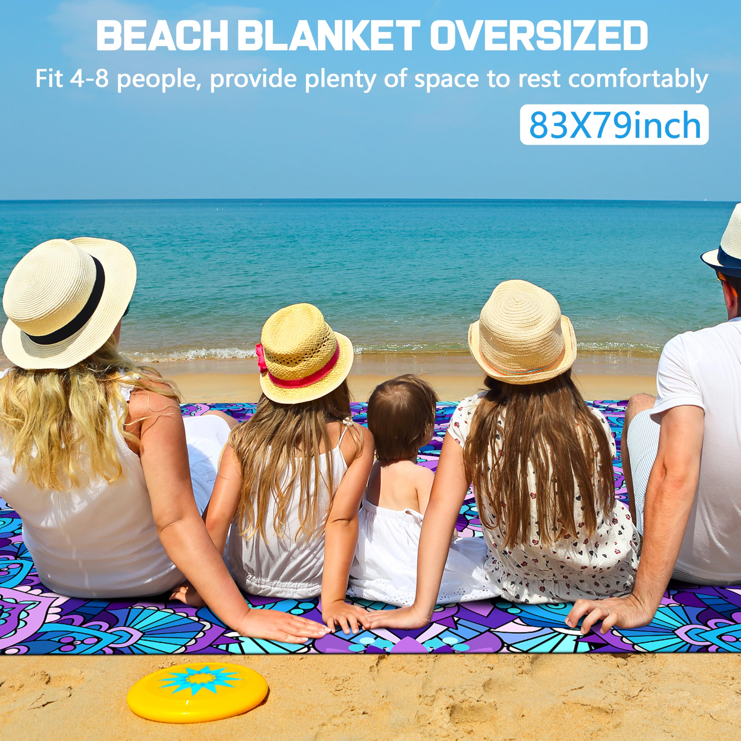 Boho Beach Blanket Waterproof Sandproof Extra Large Beach Mat 79