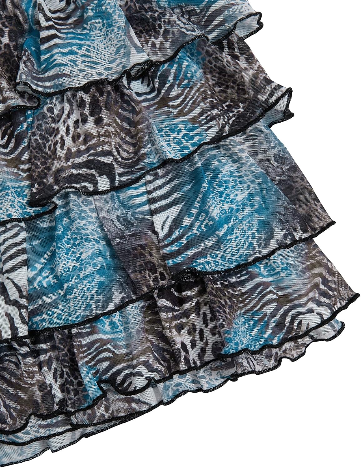 Verdusa Women's Plus Size Y2K Cheetah Print Ruffle Shorts Tiered Layered Low Waist Mesh Mini Shorts - Image 5