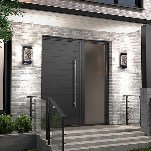 Miniatura 2 de Artika GB390L HDBL Essence Bubble Glow Box LED Porche Sconce Cilindro, 6 pulgadas, moderno montaje en pared resistente a la intemperie, luz al aire