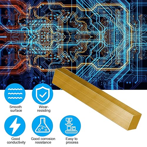 Miniatura 6 de Barra cuadrada de latón C360, 0.512 in de grosor x 0.512 in de ancho x 7.992 in de largo, barra cuadrada de latón de 12 "x 12" x 8"