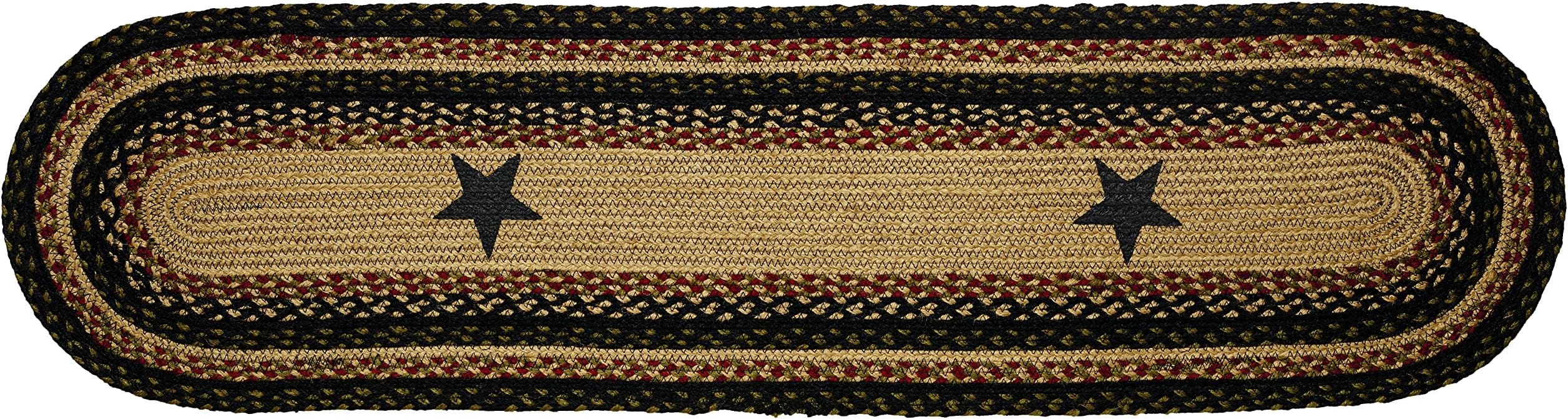 IHF Home Décor|Tartan Star Premium Braided Collection | Primitive, Rustic, Country, Farmhouse Style | Jute/Cotton | 30Days Risk Free | Accent Rug/Door Mat/Floor Carpet(13"x48" Runner.., Tartan Star)