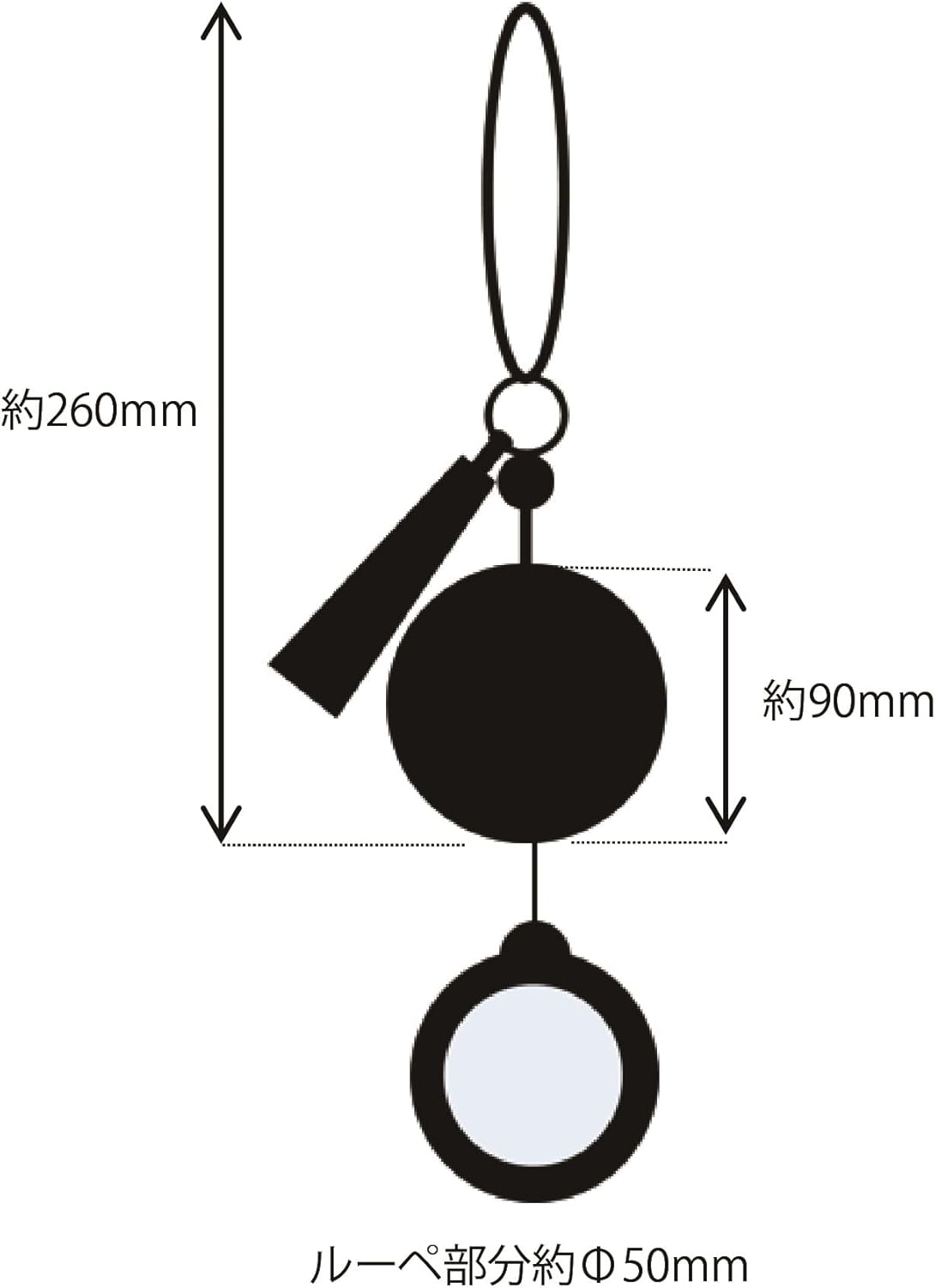 Maruwa Boeki 400912301 Charm Magnifier Real Leather, Brilliant 3.5 x 0.3 x 10.2 inches (9 x 0.8 x 26 cm)