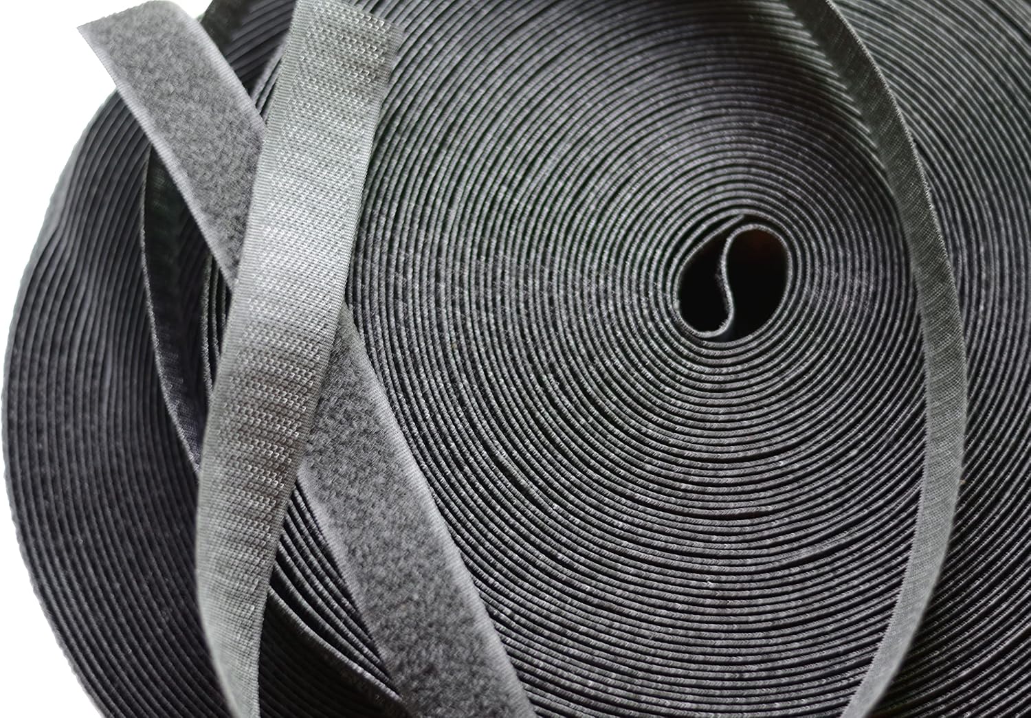 2 Inch Black Non-Adhesive Interlocking Sew on Hook and Loop Nylon Strips Fabric Fastener Tape Strips 25YARDS