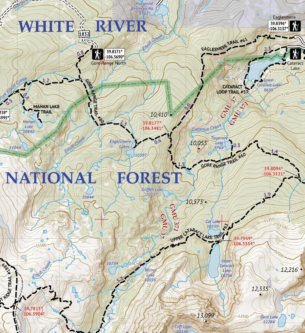Outdoor Trail Maps LLC Eagles Nest Wilderness - Colorado Topographic Hiking Map (2018)