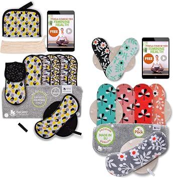 Natissy Cloth Panty Liners 7-Pack M Medium Organic Cotton Reusable Panty Liners for Women & Non Slip Reusable Panty Liners for Women 7-Pack S Organic Cotton Panty Liners Reusable