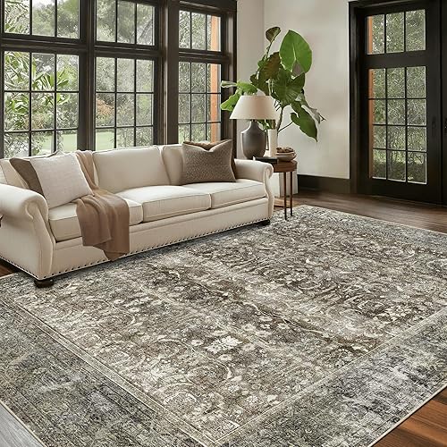 QD-Udreamy 4x6 Area Rugs - Machine Washable Rugs for Living Room, Area Rug with Non-Slip Backing, Stain Resistant Vintage Medallion Rug for Bedroom, QD-Udreamy 4x6 Area Rugs - Machine Washable Rugs for Living Room, Area Rug with Non-Slip Backing, Stain Resistant Vintage Medallion Rug for Bedroom,