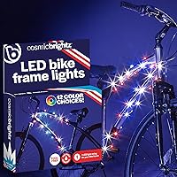 Vista 16 de Brightz CosmicBrightz - Cuerda de luz LED para marco de bicicleta, cuerda de 6.5 pies, funciona con pilas con interruptor de encendido/apagado