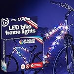 Brightz CosmicBrightz LED Bike Frame Rope Light, Patriotic - 6.5-Foot String Rope - Battery-Powered with On/Off Switch - Ultra Bright Color Keeps Your Ride Fun and Safe for Kids, Teens, & Adults