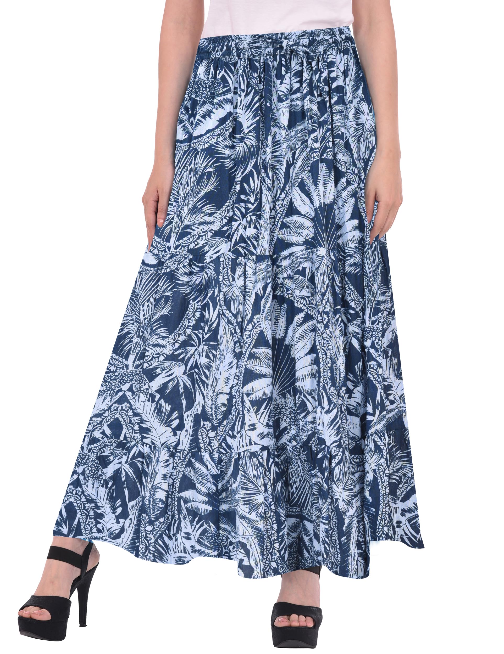 cotton breeze Women's Regular Fit Printed Cotton Geometric Print Skirt Multi Coloured-picture-36