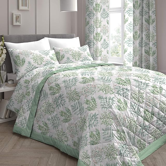 Dreams & Drapes - Emily - Quilted Bedspread - 230cm X 195cm in Green