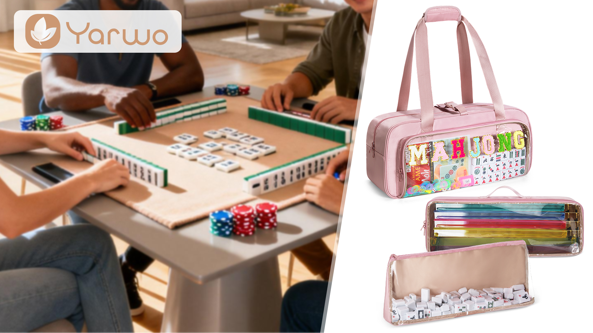 Amazon.com: Yarwo 3 PCS Mahjong Bag Empty, Clear American Mahjong