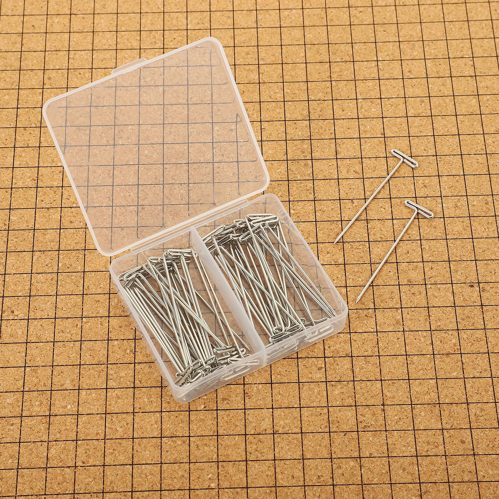 NOLITOY Tablero de Macramé y Material de Acero Inoxidable de Corcho con Rejilla Incluye Alfileres en T para Proyectos de Pulsera Adecuado para Joyería y Manualidades