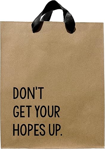 FarmedandFashioned Bolsas de regalo divertidas, bolsa de regalo con asas de cinta negra, bolsa de papel kraft de tamaño mediano, bolsas de regalo de