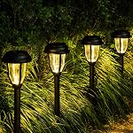 GIGALUMI 8 Pack Solar Lights Outdoor Waterproof, Solar Lights for Outside, Solar Garden Lights for Patio, Yard, Walkway, Lawn. (Warm White)