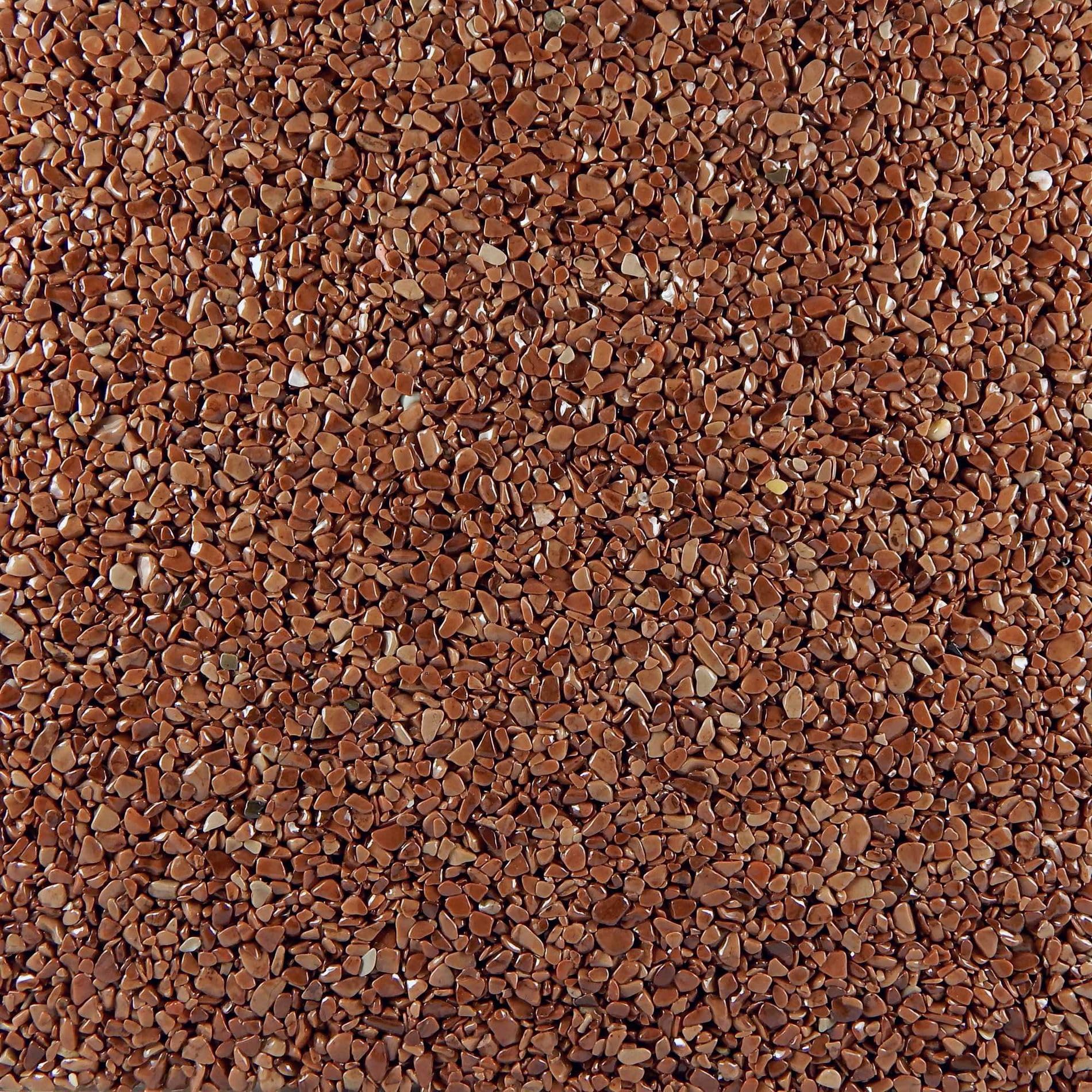 Terralith Steinteppich Marmor Komplett-Set für 1qm - Körnung: mittel - 4-6mm mit Epoxidharz Bindemittel - für Innen in braun (bruno)
