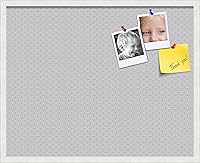 Vista 218 de PinPix Tablero de anuncios de corcho de 12 x 12 pulgadas. Este tablero decorativo enmarcado viene con diseño de círculos B W y un marco blanco