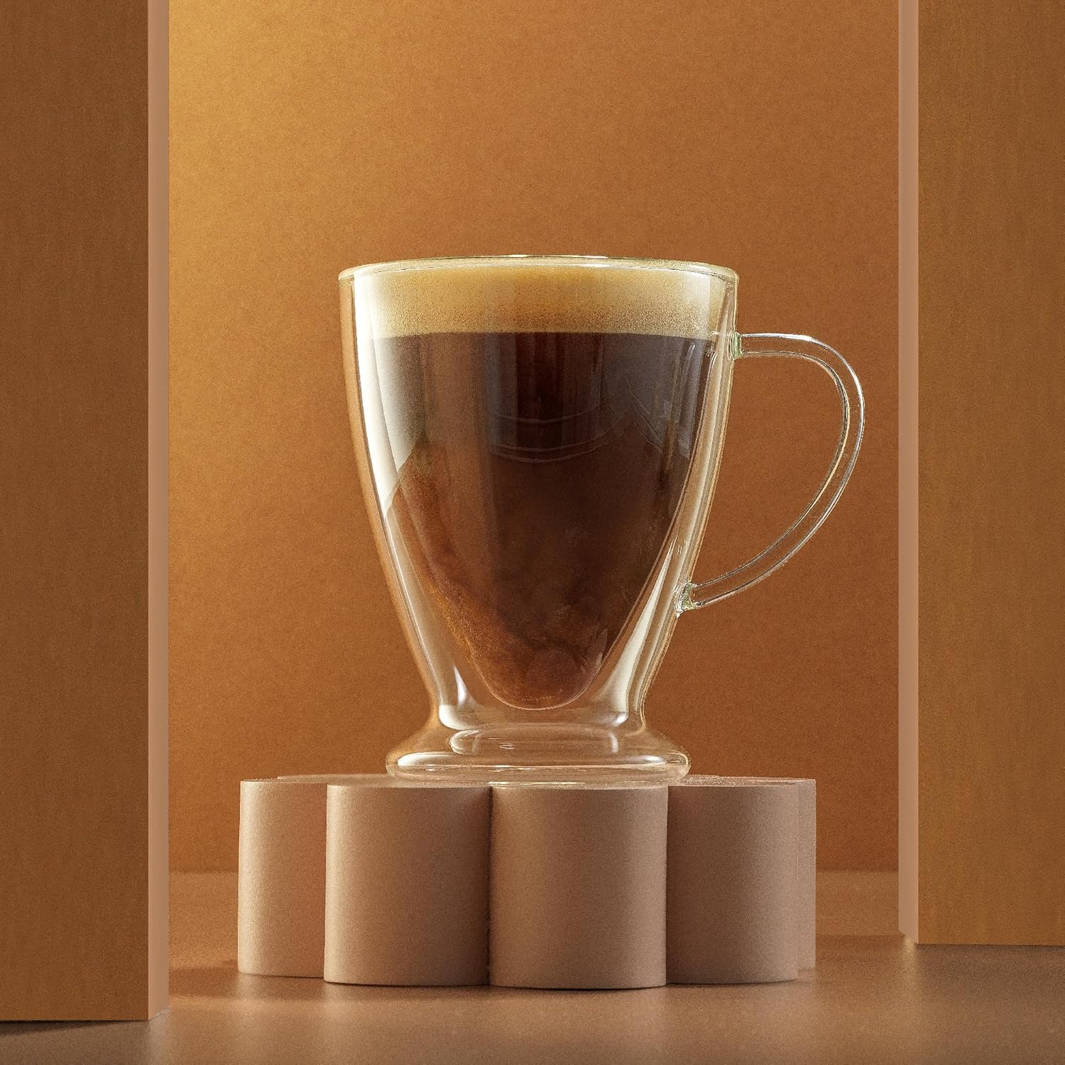 JoyJolt Declan Irish Double Wall Insulated Glass Coffee Cups (Set of 2) -15-Ounces - Image 5