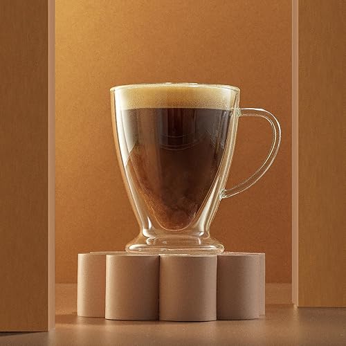 Miniatura 5 de JoyJolt Declan Irish - Tazas de café de vidrio con aislamiento de doble pared (juego de 2) -15 onzas