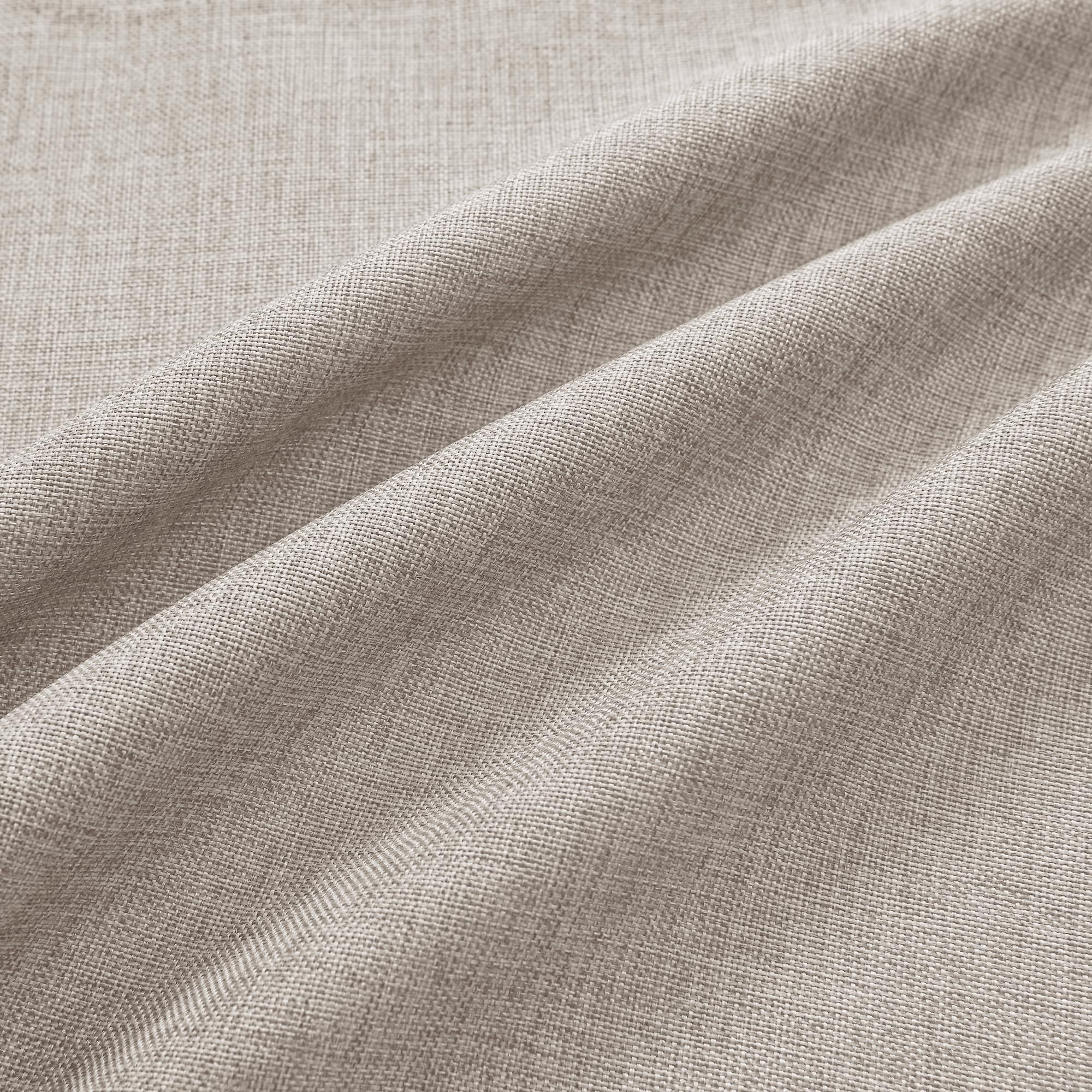 JIUZHEN Faux Linen Valance Curtains - Light Filtering Short Window Treatment with Rod Pocket, Farmhouse Valances for Kitchen Living Room Bedroom Bathroom, 42 x 12 Inch, 1 Panel, Stone - 5