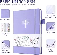 Vista 53 de A5 Bullet Dotted Journal Notebook 160gsm Thick Bleedproof Paper, Lay Flat Binding, 160 Numbered Pages Hard Cover Dot Grid Notebook/Bullet