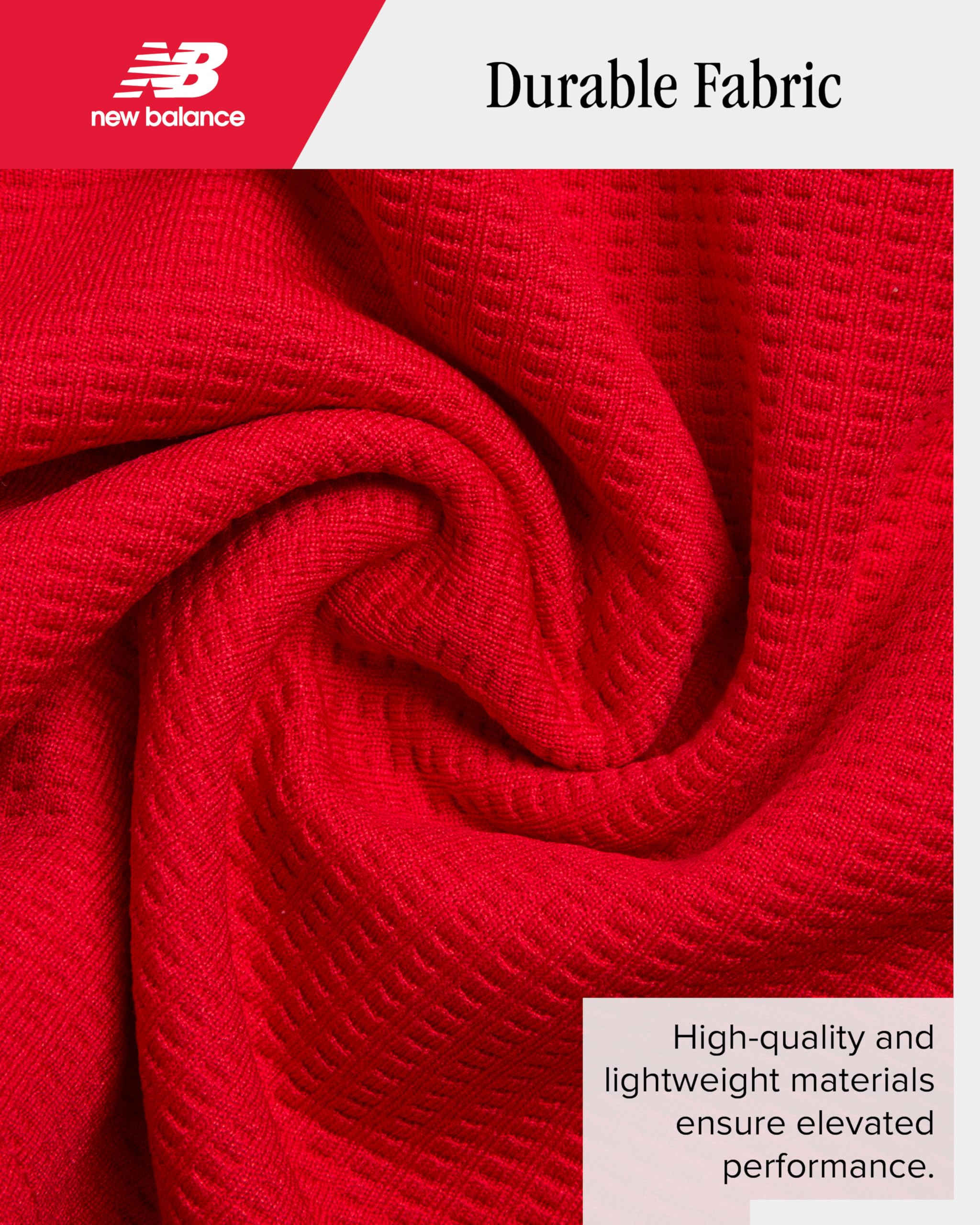 New Balance Boys' T-Shirt - Thermal Waffle Knit Long Sleeve Shirt (Size: 4-20), Size 10/12, Red