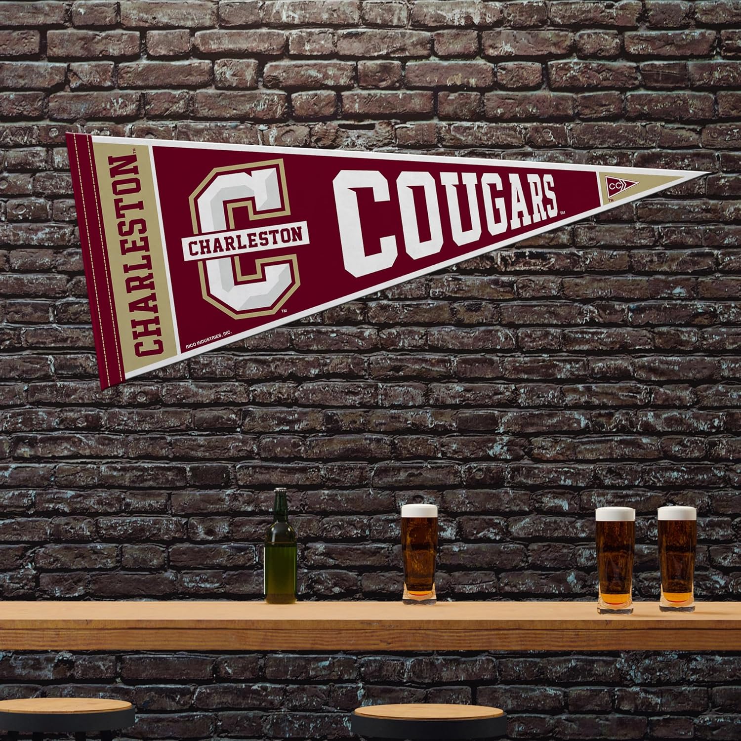 Rico Industries NCAA Charleston Cougars 12" x 30" Felt Wall Décor Pennant - Great for Home/Bed Room/Man Cave Décor - Image 2