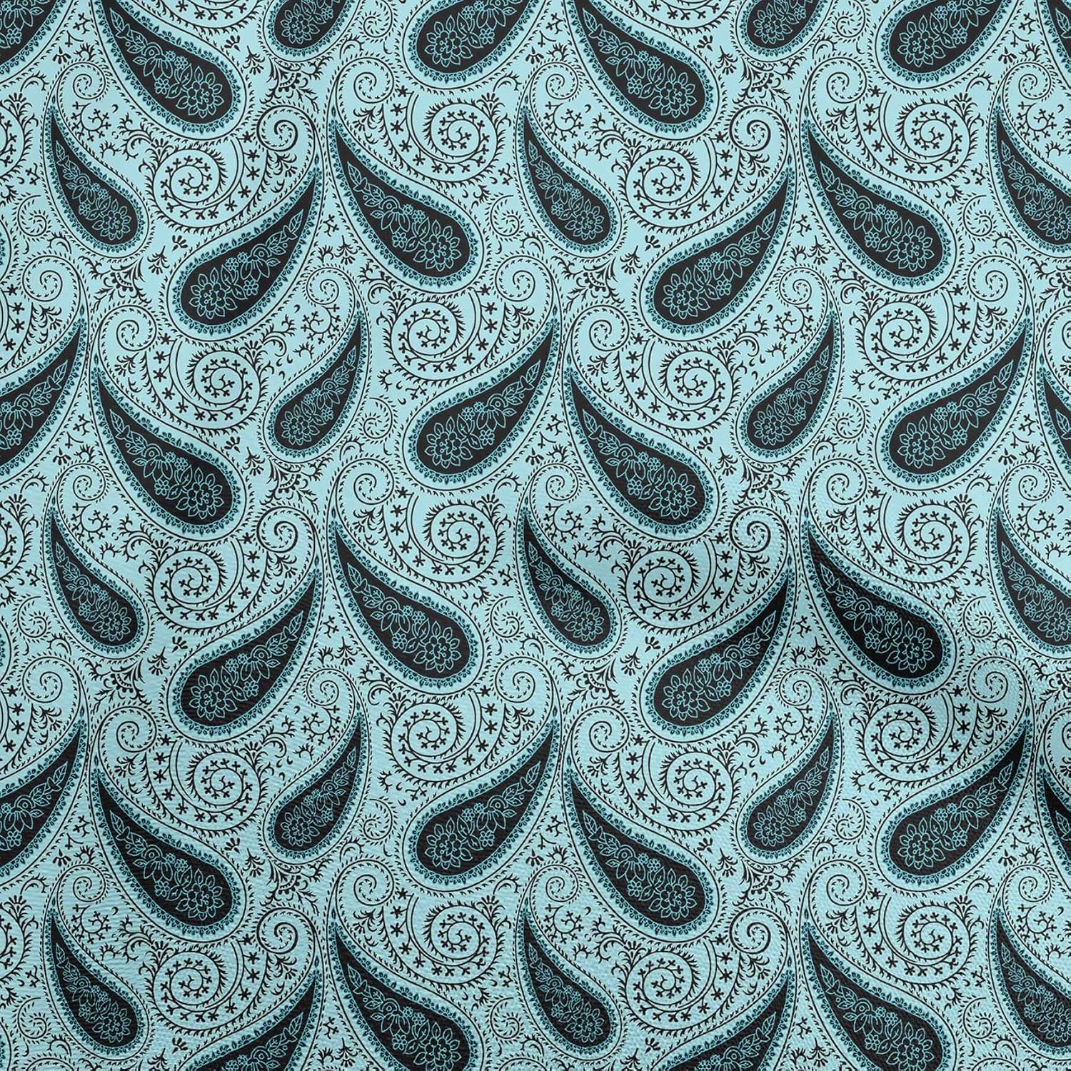 oneOone Viscose Chiffon Gray Fabric Paisley Craft Projects Decor Fabric Printed By The Yard 42 Inch Wide